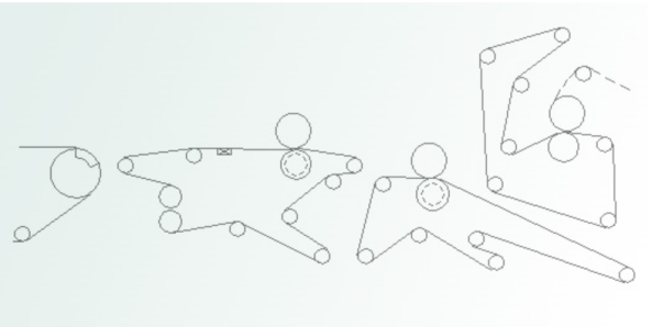 Printing and writing paper press section schematic