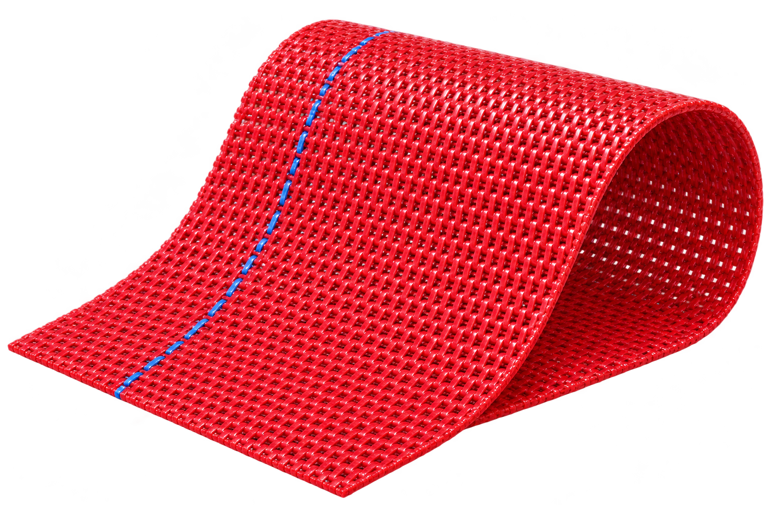 Illustrative red dryer fabric with a woven monofilament surface